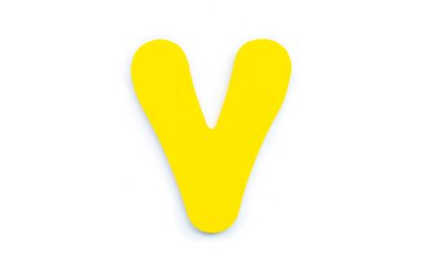 Beyaz arkaplanda V harfi, sembol ve işaret. şablon. izole