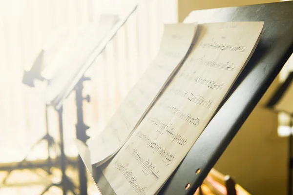 Cuaderno Para Notas Musicales Estudio Orquesta — Foto de Stock