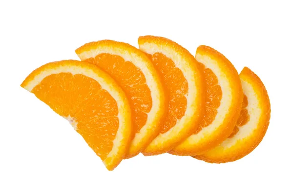 Narancs Szeletek Izolátum Fehér Alapon — Stock Fotó