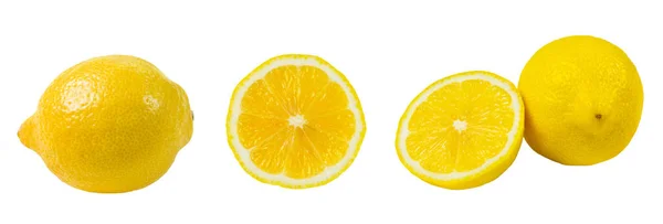 Yellow Lemon White Background Isolated Isolate Citron Half Lemon — Stock Photo, Image