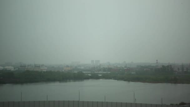 Gotas Lluvia Ventana Gotas Agua Vaso Clima Lluvioso — Vídeos de Stock