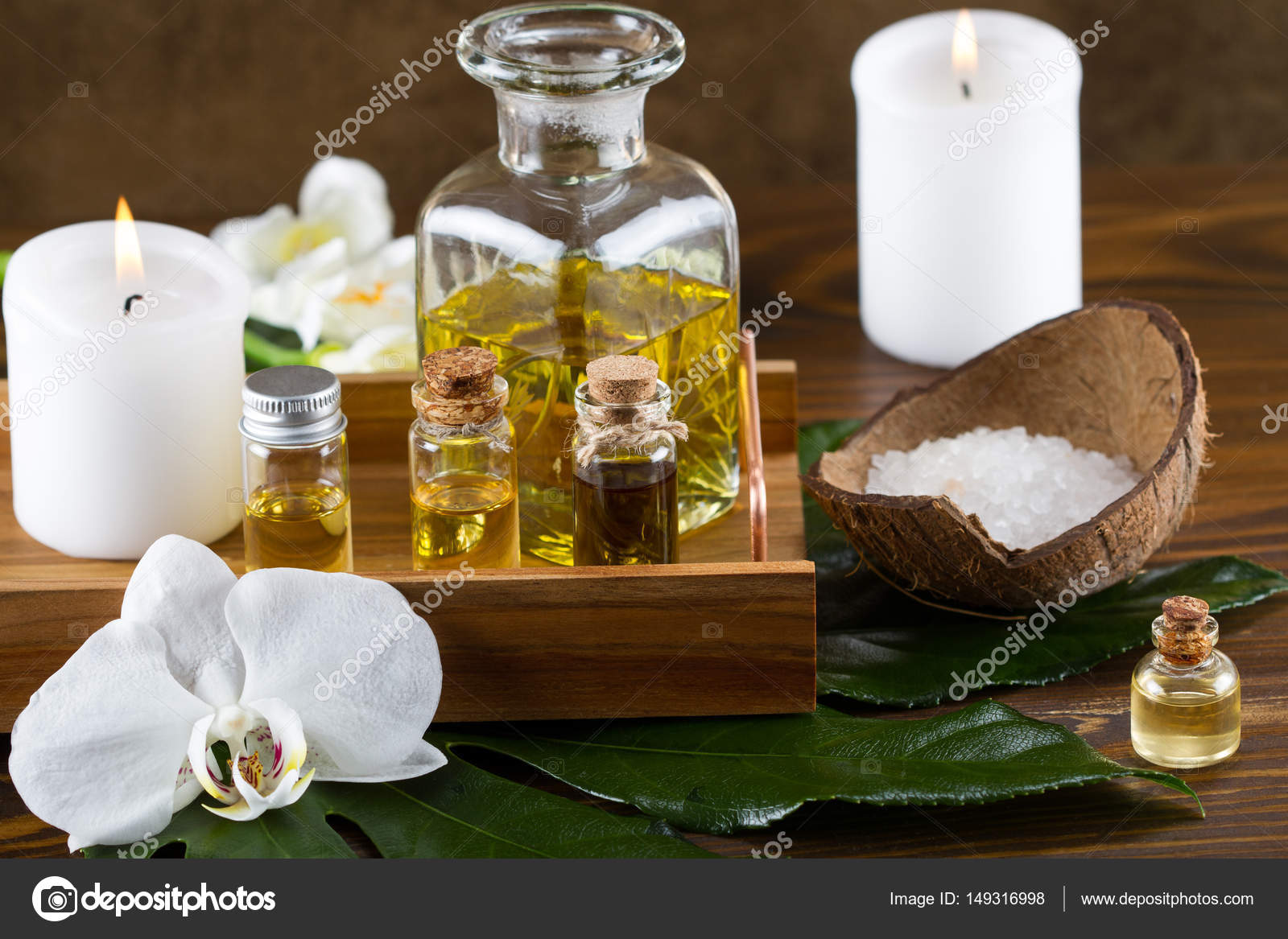 Vintage Display A Row Of Aromatherapy Spa Bottles Stock Photo, Picture And Royalty Free ImageImage 88103484.