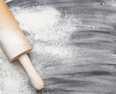 Fırın arka plan. Oklava ve un