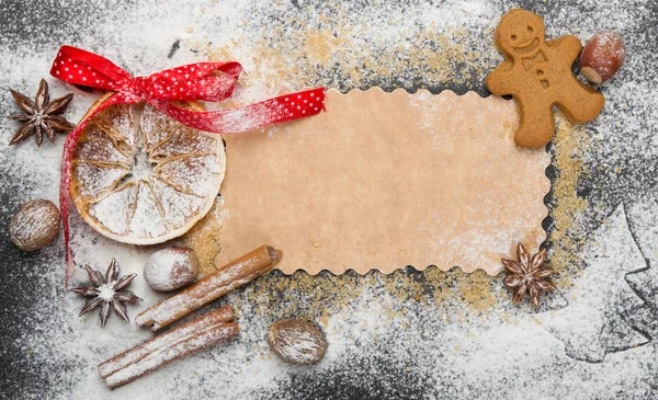 Pečení vánoční cukroví pozadí — Stock fotografie