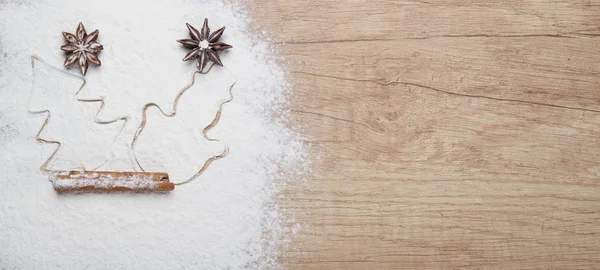 Hornear galletas de Navidad fondo — Foto de Stock