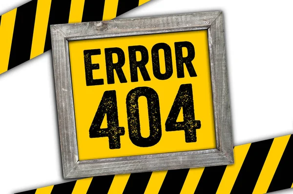 Geel Bord Met Boodschap Fout 404 — Stockfoto