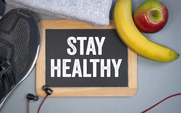 Tafel Oder Tafel Mit Fitnessgeräten Und Botschaft Get Shape — Stockfoto