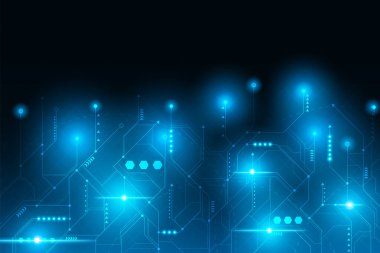 Mavi neonun vektör illüstrasyonu, kopyalama alanı ile geleceksel arkaplan tasarımı