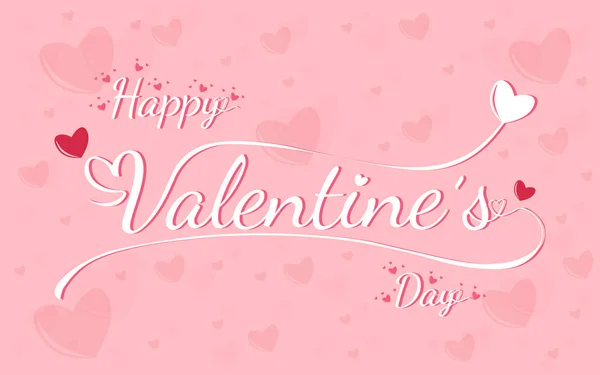 Valentines Den Karta Šablona Srdcem Jednoduše Vektorové Ilustrace — Stockový vektor