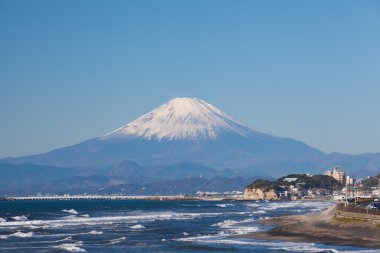 Dağ Fuji ve deniz Sonbahar sezonu