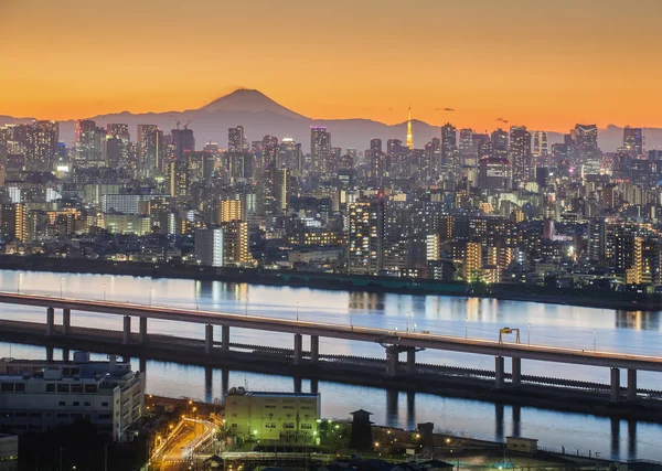 富士山、 东京的城市 — 图库照片