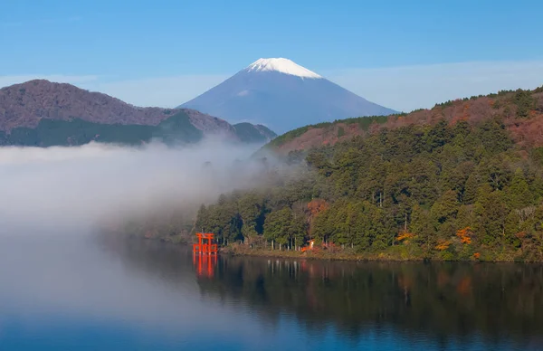 Lago Ashi con Monte Fuji — Foto Stock