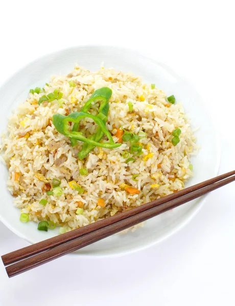 Stekt ris med fläsk — Stockfoto