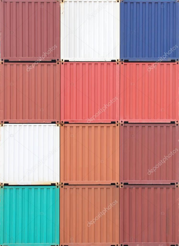 Multicolor of Cargo container stack