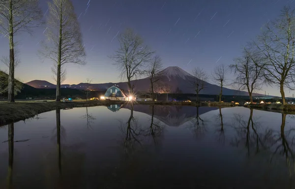 Hegyi Fuji és a Starry night — Stock Fotó