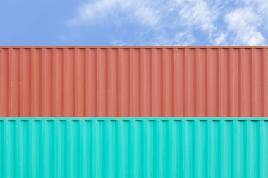 Konteyner nakliye renkli yığını