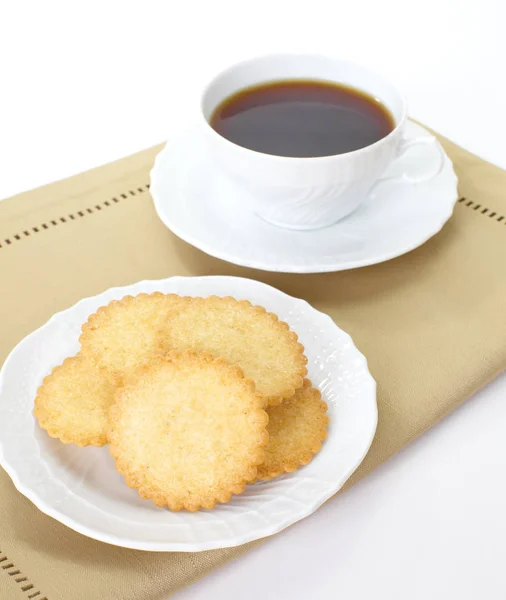 Coconut biscuit and coffee — Stock Photo, Image