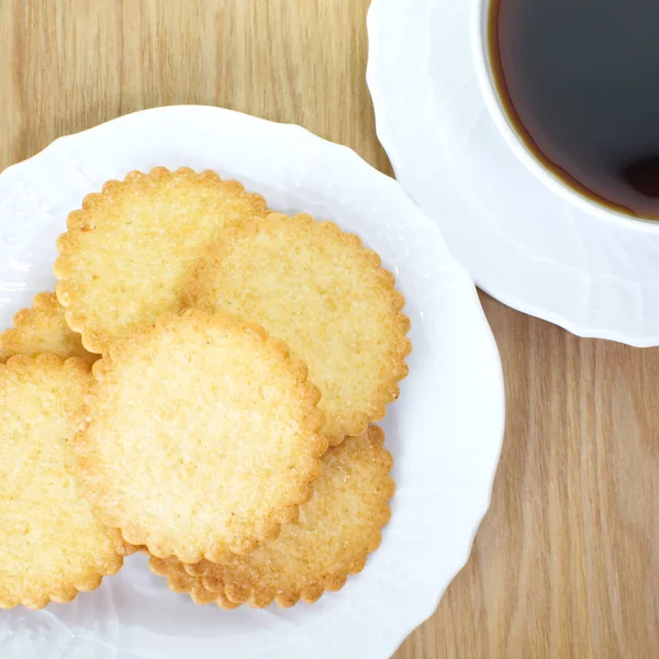 Coconut biscuit and coffee — Stock Photo, Image