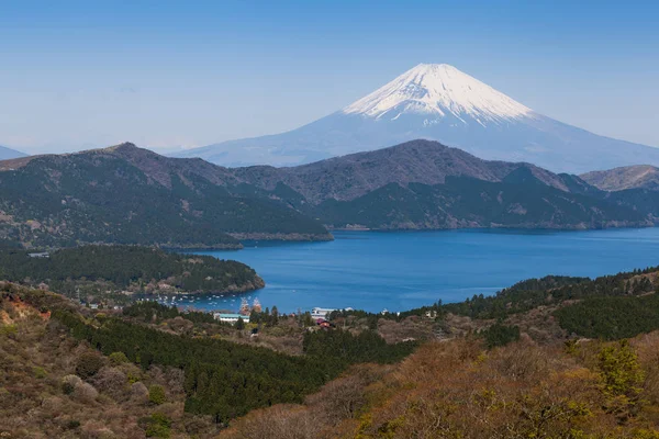 Güzel göl ortaklaşa ve dağ Fuji — Stok fotoğraf