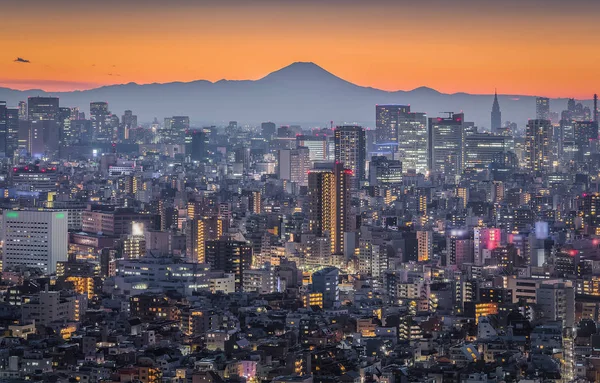 Widok na miasto noc Tokio — Zdjęcie stockowe