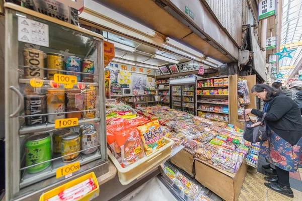 People on market in Shinsekai district — Stock Photo, Image