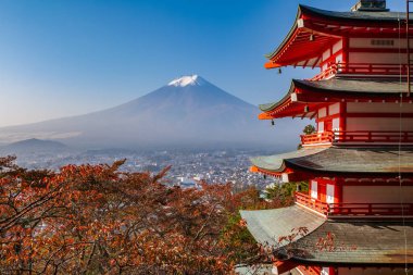Chureito pagoda ve dağ Fuji