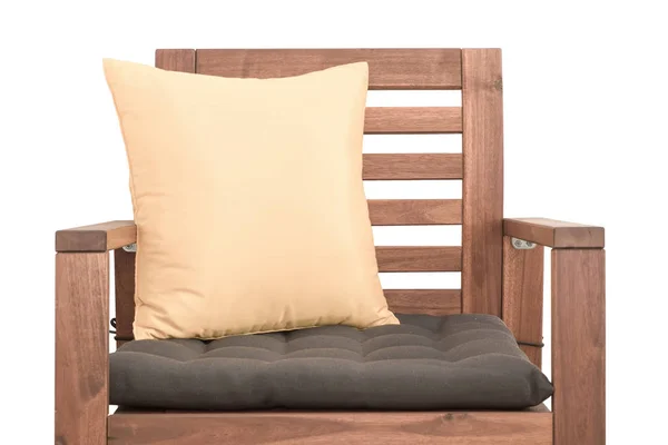 Дерев'яний стілець з подушкою — стокове фото