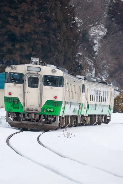 Japan bergen med lokaltåg — Stockfoto