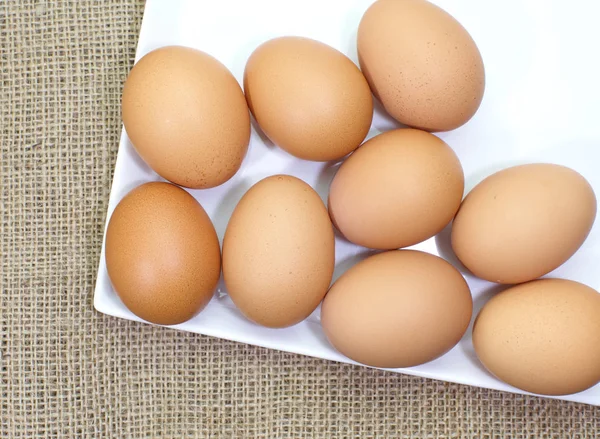 Fresh chicken eggs — Stock Photo, Image