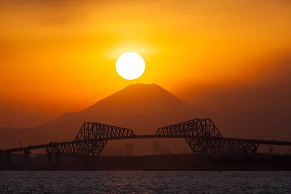 Góra fuji podczas zachodu słońca — Zdjęcie stockowe