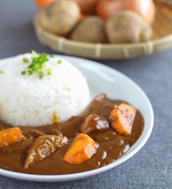 Japanese beef curry rice clipart