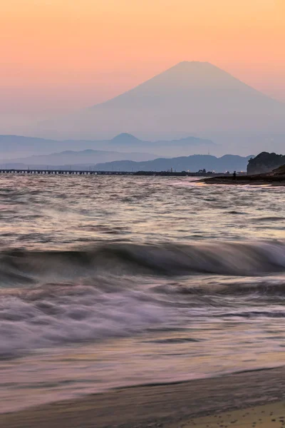 Hora Fudži a Enoshima island — Stock fotografie