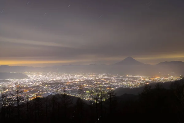 Πόλη βουνό Fuji και Κοφού — Φωτογραφία Αρχείου