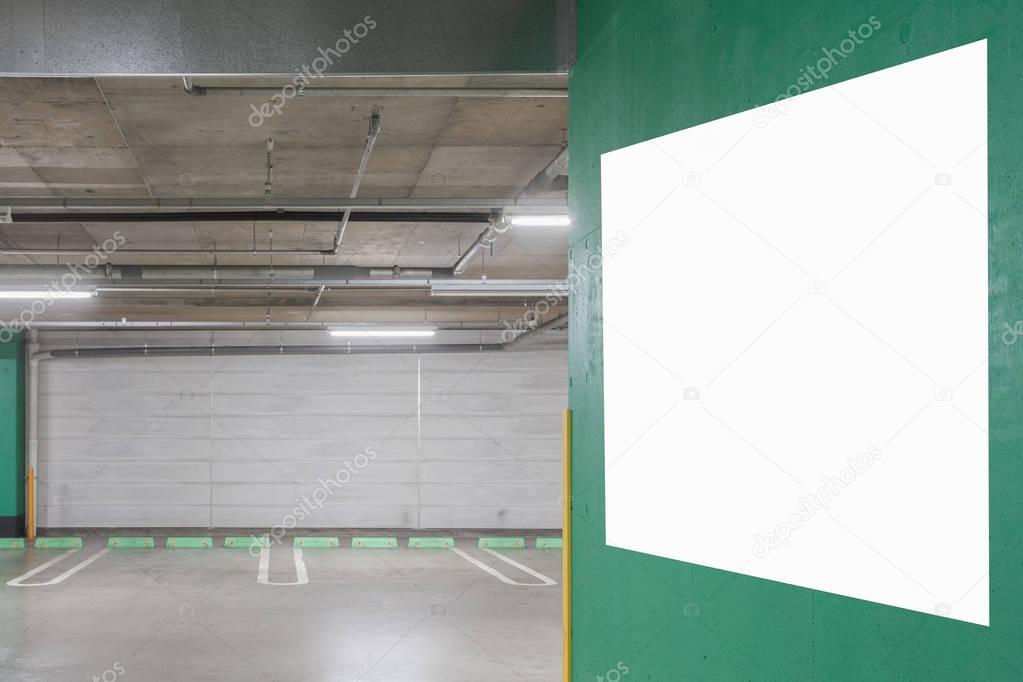 Parking garage underground interior