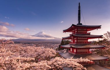Güzel manzara dağ Fuji Japonya 