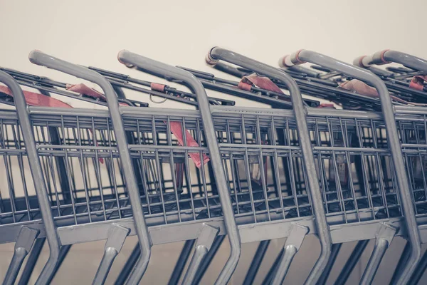 Row of shopping carts — Stock Photo, Image