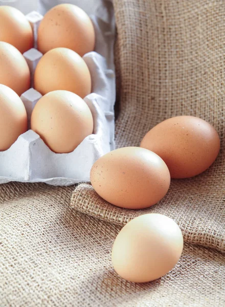 Pile of Brown fresh eggs — Stock Photo, Image