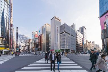 Cityscape Ginza bölgesinde.