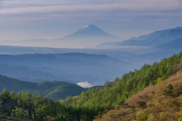 Montanha Fuji com névoa matinal — Fotografia de Stock