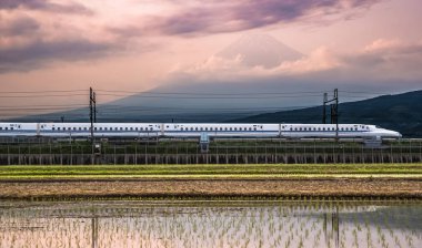  Mt Fuji and Tokaido Shinkansen clipart