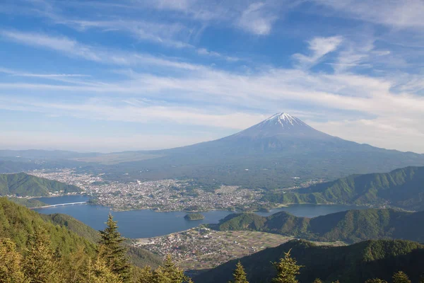 Hegyi fuji Kawaguchiko-tó partjától, és — Stock Fotó