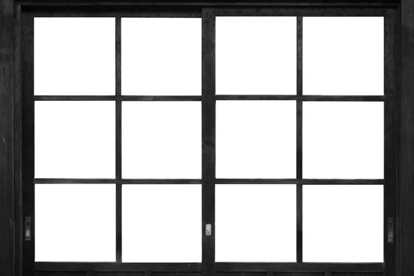 Svart trä fönster stomme — Stockfoto