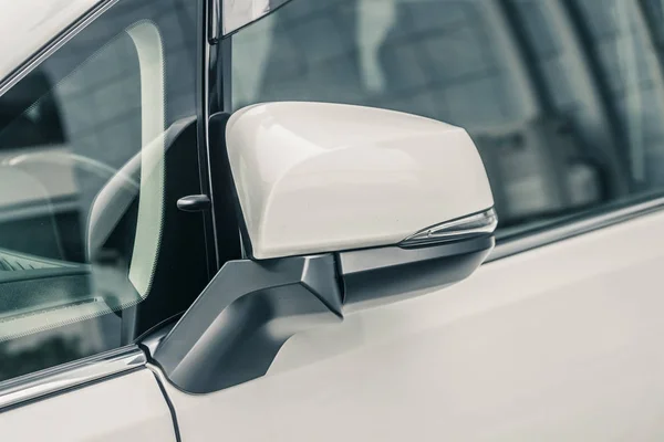 Side Rear View Mirror Closed Safety Car Park — Stock Photo, Image