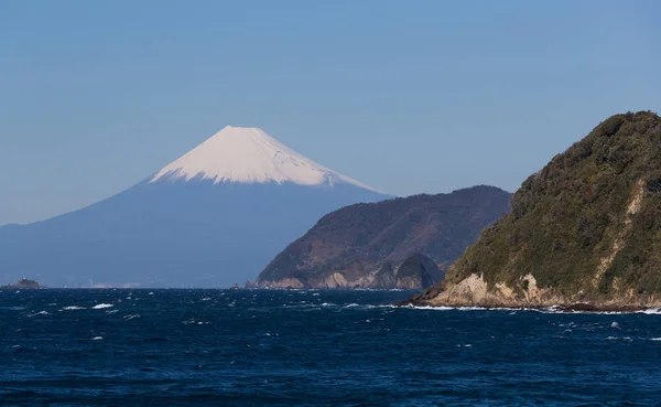 Berg Fuji Japan Zee Winter Vanuit Izu City Shizuoka Prefecture — Stockfoto