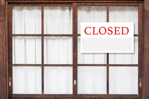 Closed Sign Board Front Shop House — Stock Photo, Image