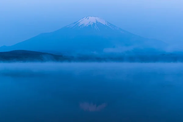 Mountain Fuji Morning Mist Spring Season Lake Yamanakako — Stock Photo, Image
