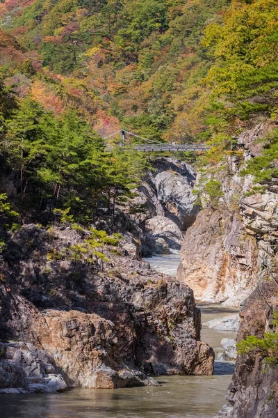 秋の日光で龍王峡渓谷 — ストック写真