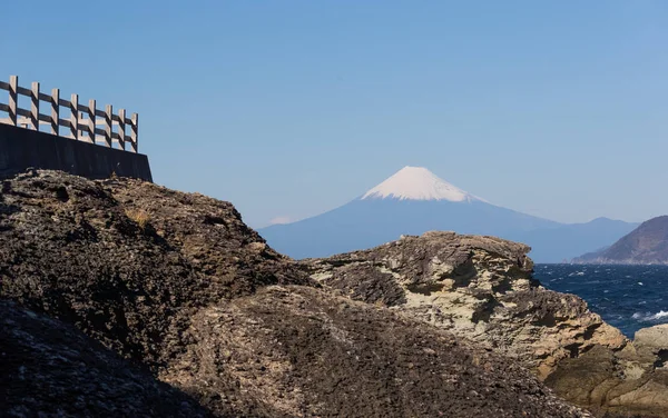 Fuji Dağı Kış Izu City Shizuoka Gördüm Denizde Japonya — Stok fotoğraf