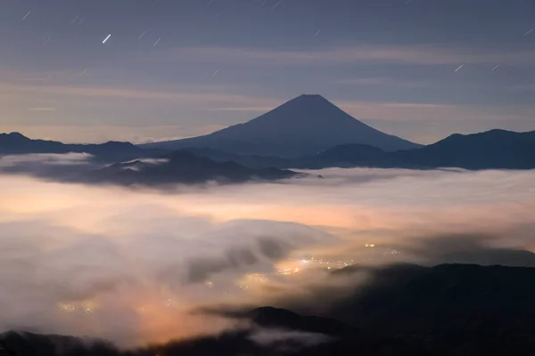 Monte Fuji Con Mar Niebla Verano — Foto de Stock