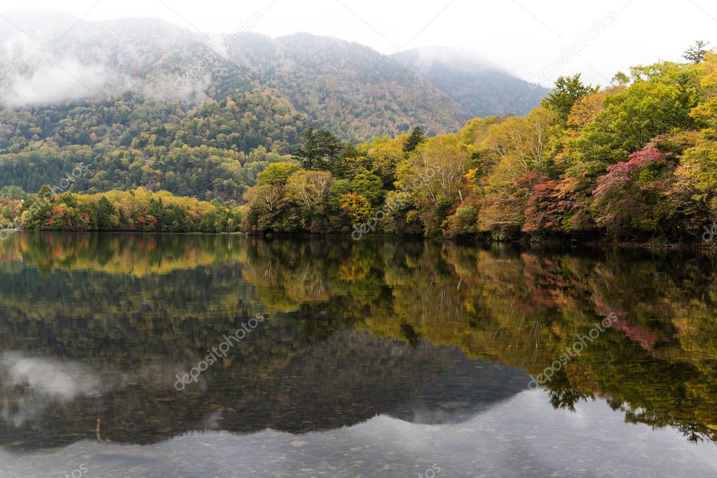 Yumoko Lake at Nikko , Tochigi prefecture in autumn